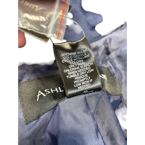 Ashley Stewart Womens Navy Blue trench peacock Coat Size 26 SKU 9250 - Picture 7 of 11